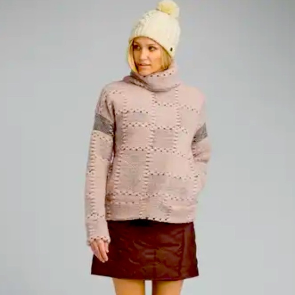 Prana Crestland Turtleneck Pullover Khaki Rose